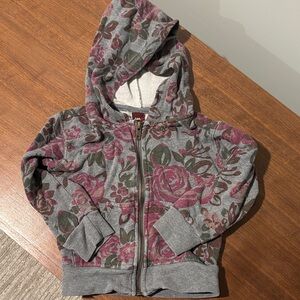 TEA Floral Gray Kids Hoodie size 2/3
